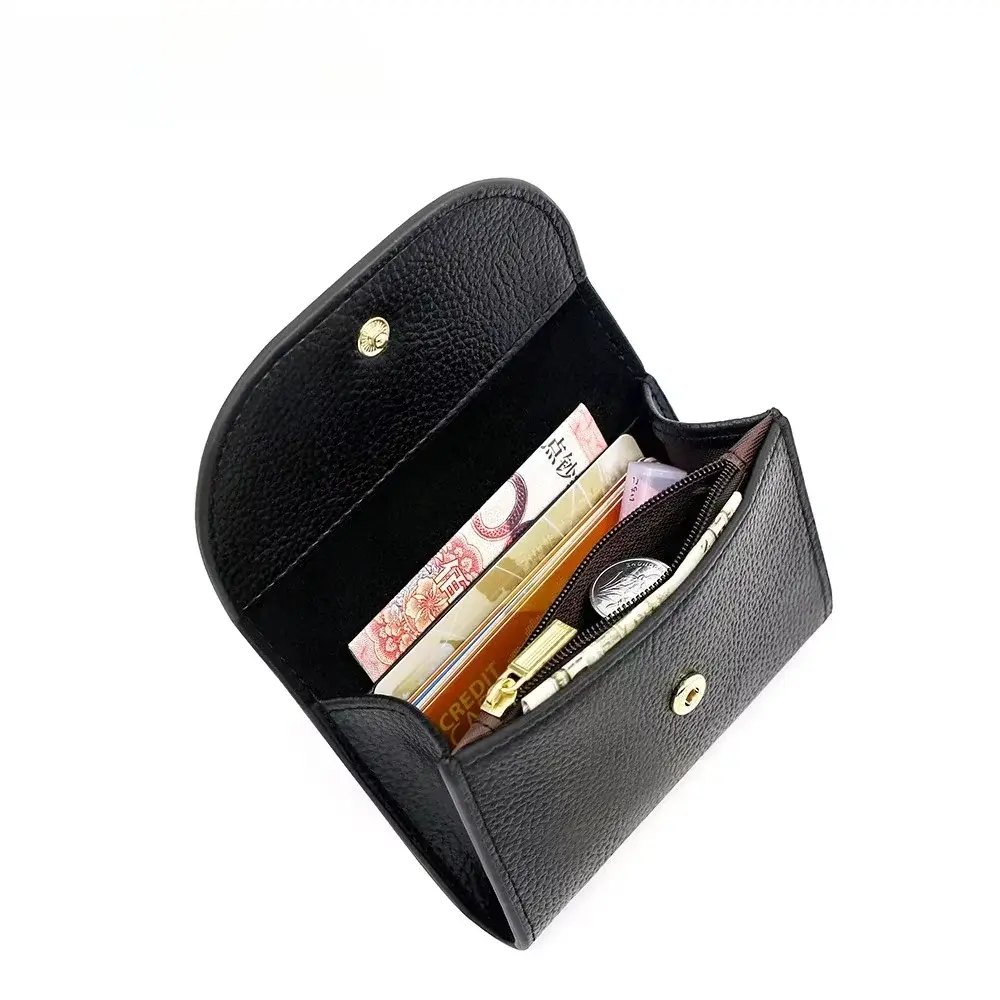 Fashion Short Wallet Leather Double Layer Women Small Coin Purse Mini Credit Card Holder Key Storage Bag Gift For Women
