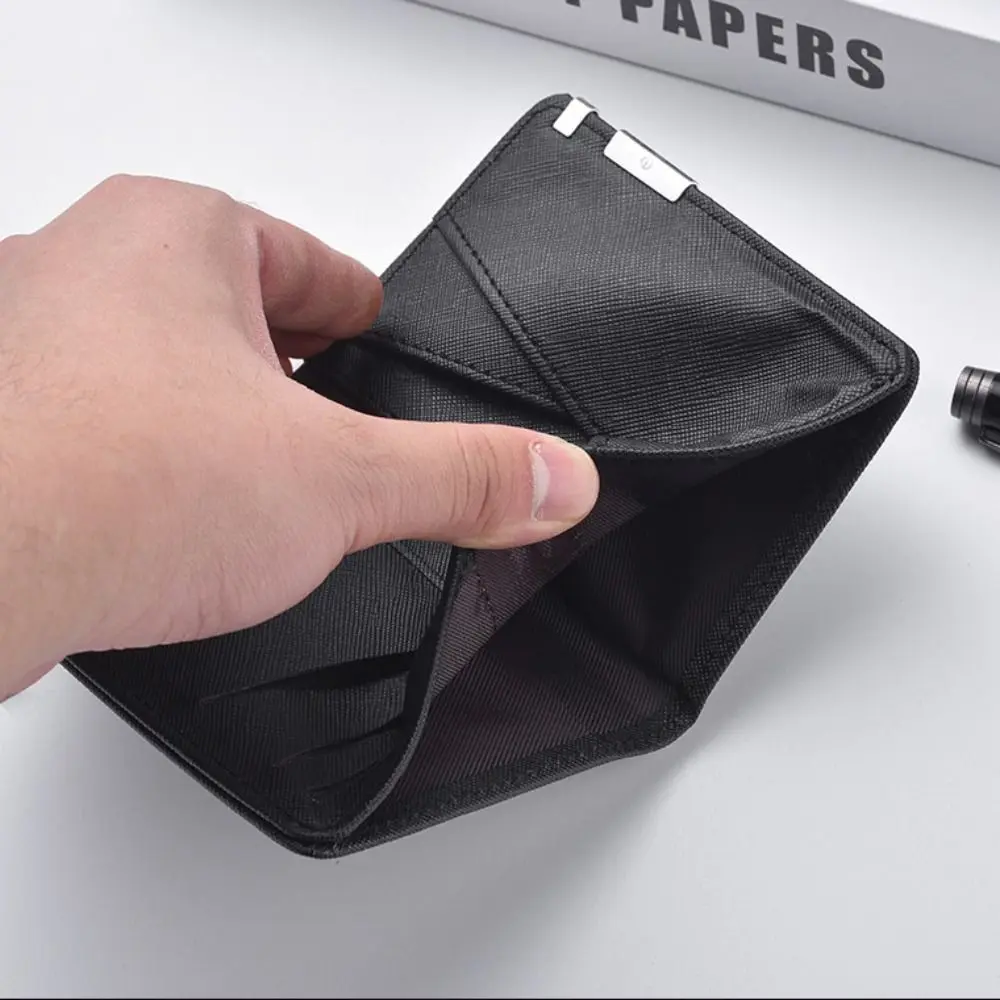 PU Leather Retro Men's Wallet Two-Fold Orange Black Grey White Multiple Pockets Ultra Thin Slim Wallet Money Clip Credit Card