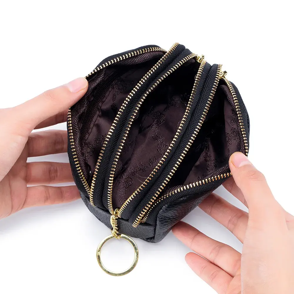 New Genuine Leather Women Wallets Double layer Cowhide Purses Multifunctional Large Capacity Coin Purse for Women Dropshipping