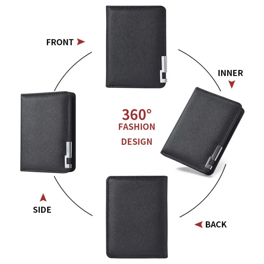 PU Leather Retro Men's Wallet Two-Fold Orange Black Grey White Multiple Pockets Ultra Thin Slim Wallet Money Clip Credit Card