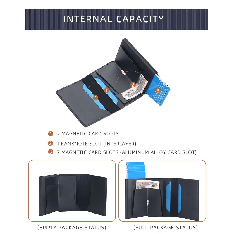 2023 New Baellerry RFID Mini Men Card Wallets Name Customized Short Male Purses Luxury Card Holder Slim Men's Wallet