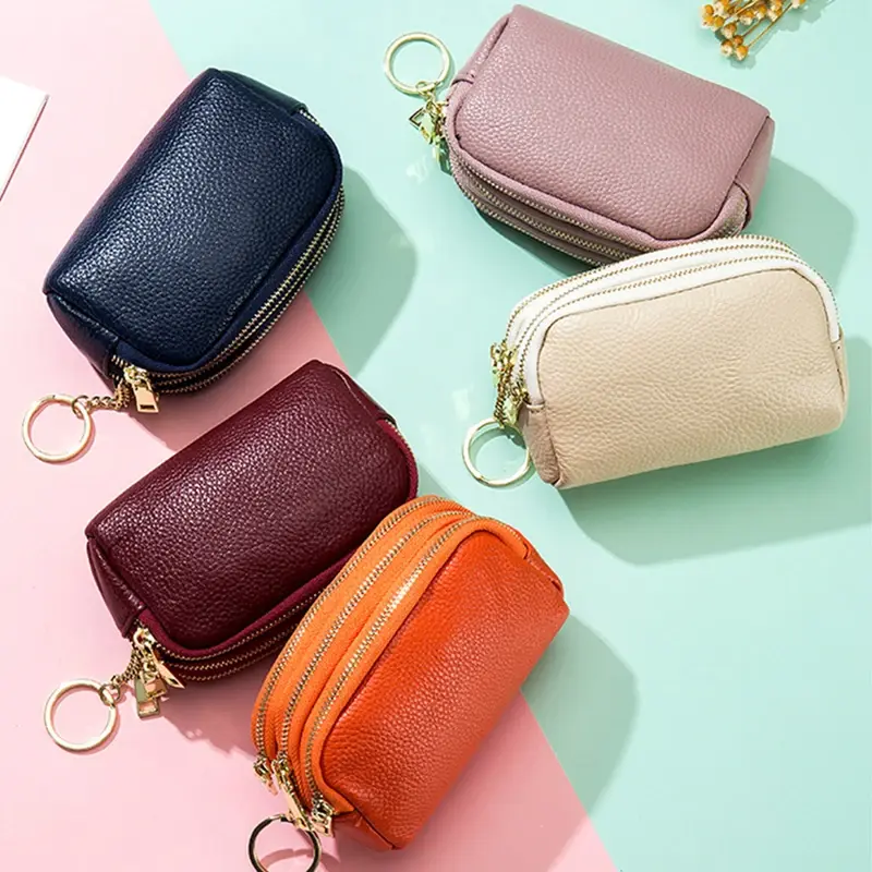 New Genuine Leather Women Wallets Double layer Cowhide Purses Multifunctional Large Capacity Coin Purse for Women Dropshipping