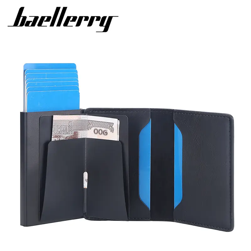 2023 New Baellerry RFID Mini Men Card Wallets Name Customized Short Male Purses Luxury Card Holder Slim Men's Wallet