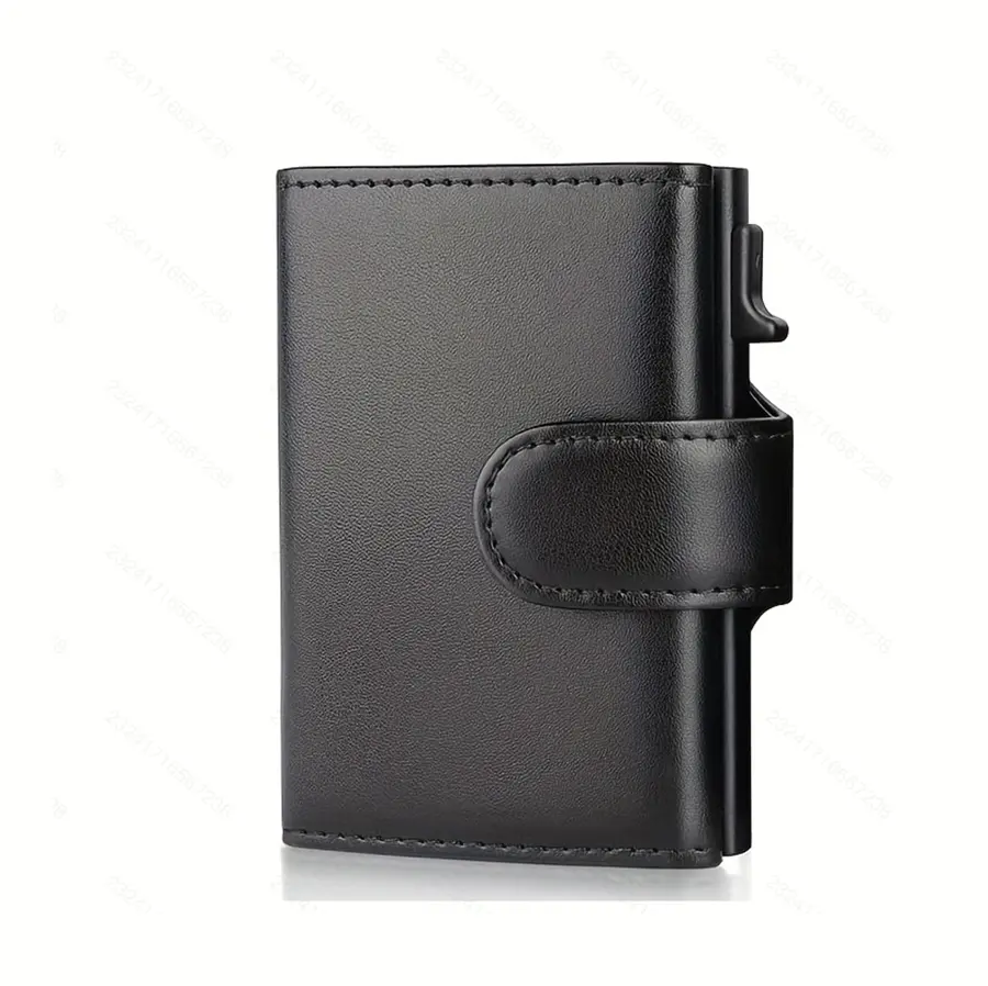 Wallet RFID Mini Men's Wallet Automatic Pop-up Card Holder with Coin Pocket
