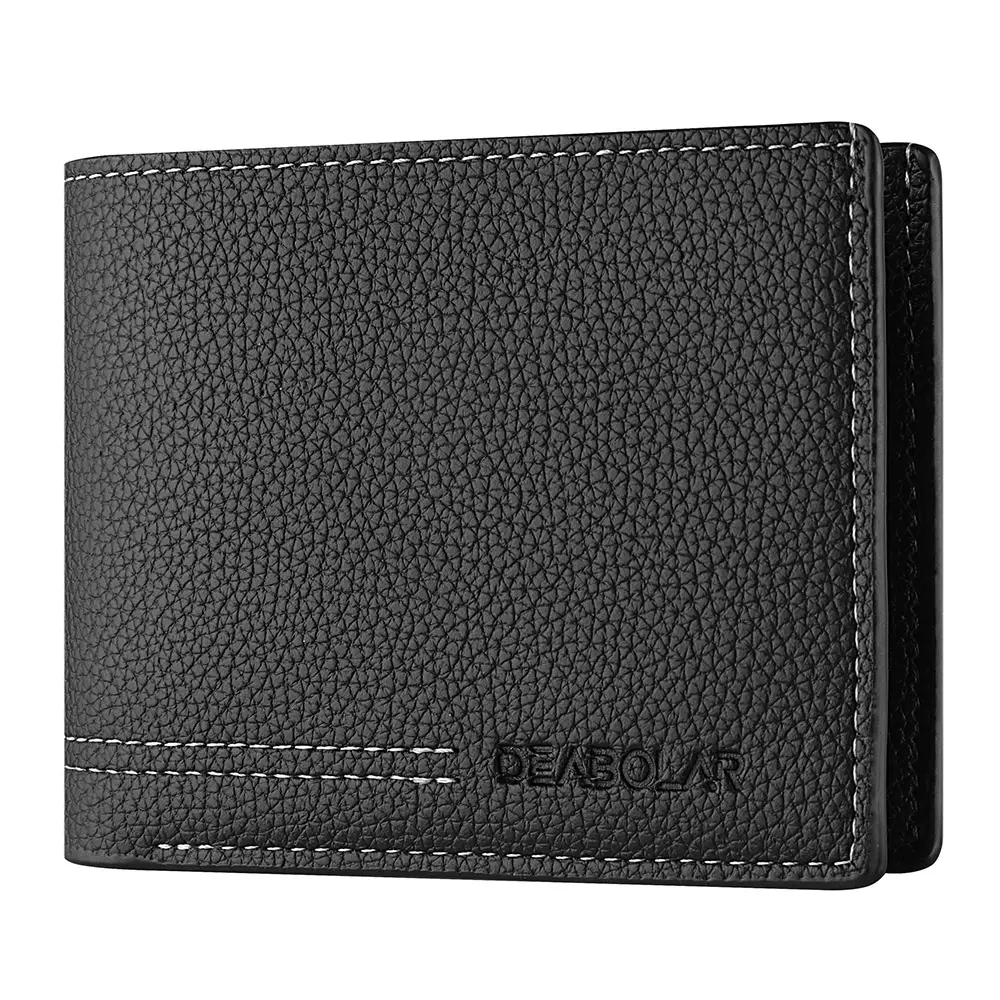 Men's Wallet Men's Youth Luxury Short Leather Card Holder Slim Minimalist Double Fold Men's Wallet