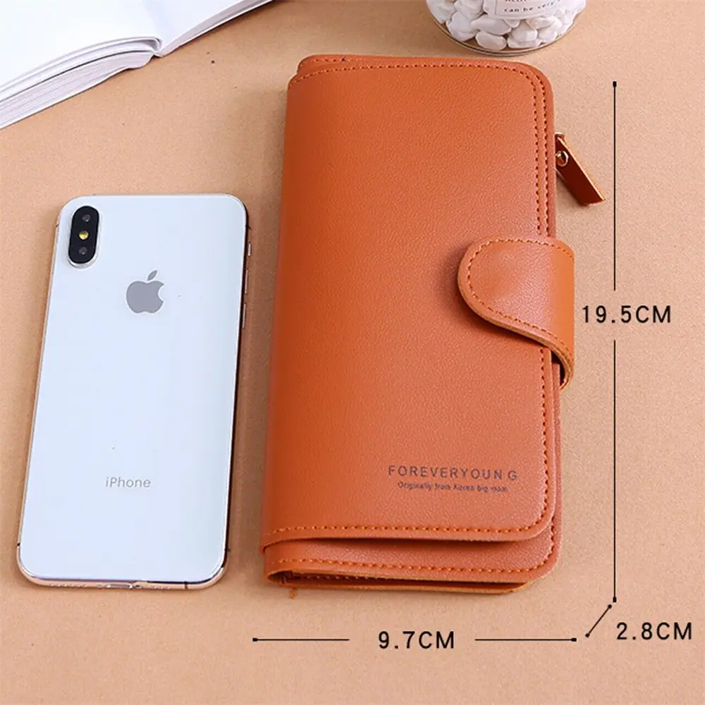 Fashion Women Leather Wallet Long Purse Phone Card Holder Case Clutch Large Capacity Ladies Girls Mobile Phone ID Card Holder