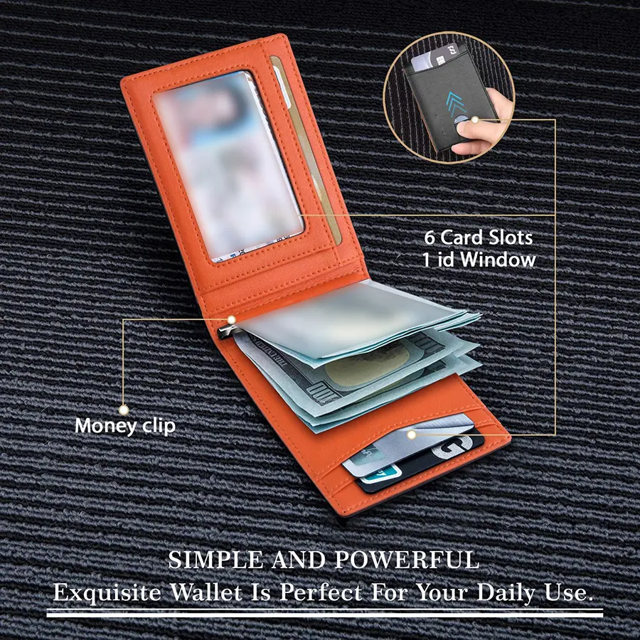 Rfid Credit Card Holder Men Wallets Money Clip Luxury Slim Thin Mini Wallet Male Small Short Purse Minimalist Billfold Vallet