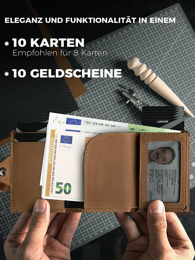 YATBEST Men's Leather Wallet With Coin Pocket AirTag Positioning Card Clip RFID Anti Magnetic Anti-Theft Card Swiping Bag