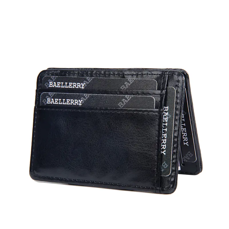 Fashion Slim Magic Wallets with Elastic Strap PU Leather Men Money Clips Bank Credit Card Holder Thin Cash Purse Small Billfold