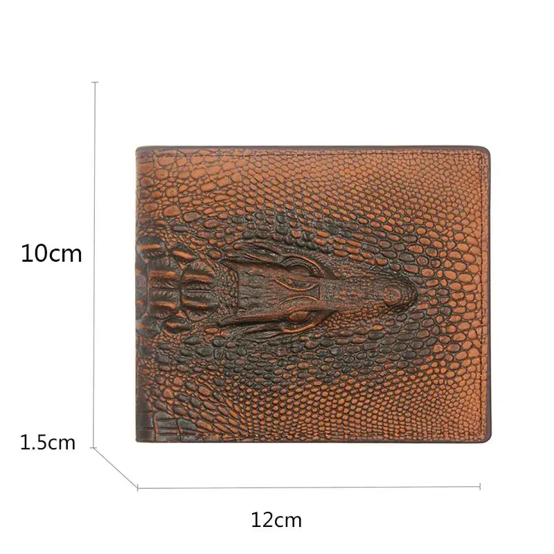 Classic Men Wallets High Quality New Short Card Holder Crocodile Pattern Male Purses Photo Holder Simple Men's Wallet Money Clip