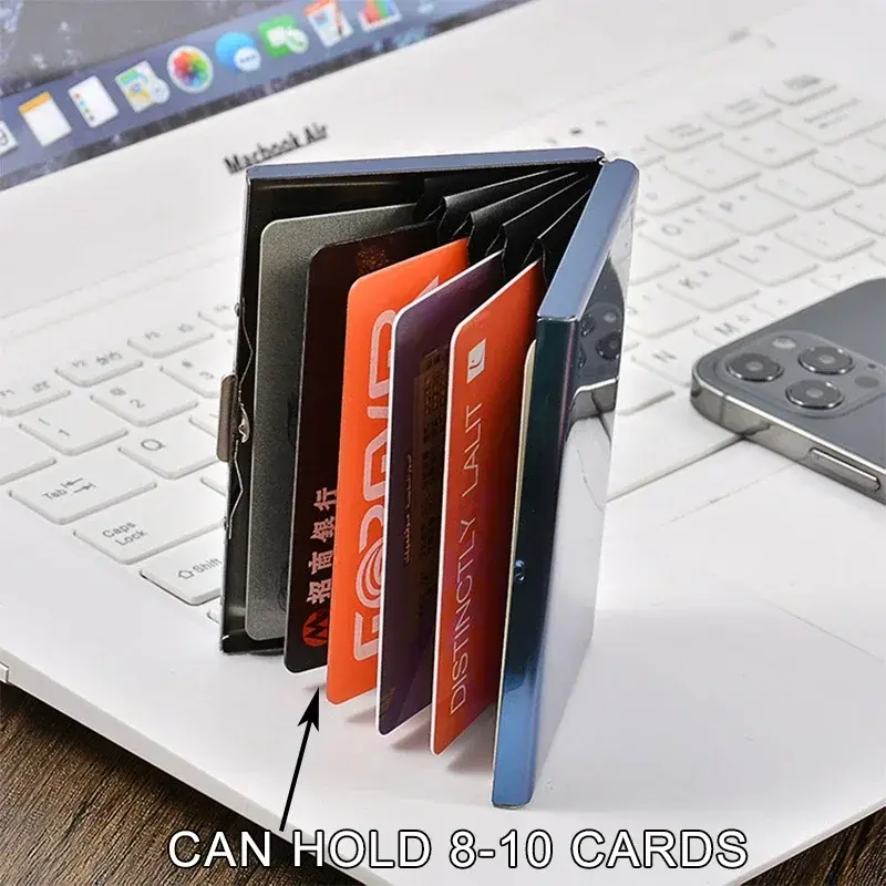 Rfid Card Metal Slim Wallet for Men Credit Card Holder Bifold Mini Wallets Male Purse Porte Carte Short Bi-Fold Choice Valet