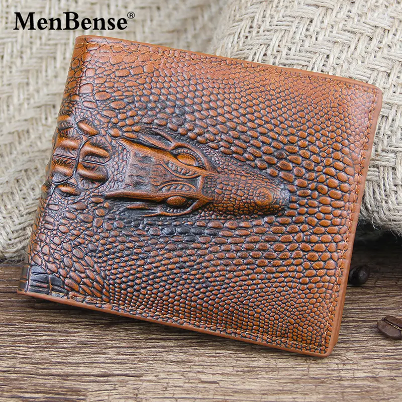 Classic Men Wallets High Quality New Short Card Holder Crocodile Pattern Male Purses Photo Holder Simple Men's Wallet Money Clip