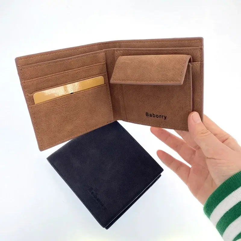 2024 Fashion Rfid Men Wallets Mens Wallet with Coin Bag Zipper Small Mini Wallet Purses New Design Dollar Wallet Slim Money Bag