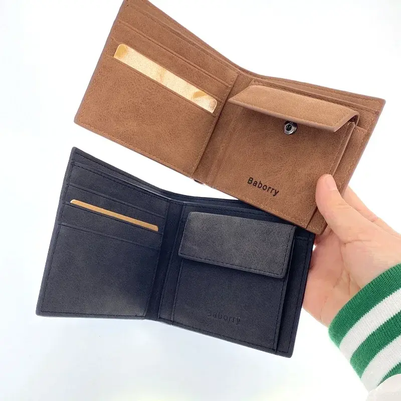 2024 Fashion Rfid Men Wallets Mens Wallet with Coin Bag Zipper Small Mini Wallet Purses New Design Dollar Wallet Slim Money Bag