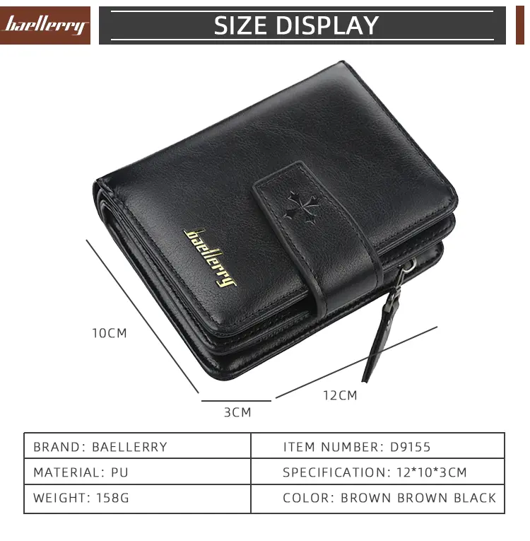 New Business Men Wallets Zipper Card Holder High Quality Male Purse New PU Leather Vintage Coin Holder Men Wallets