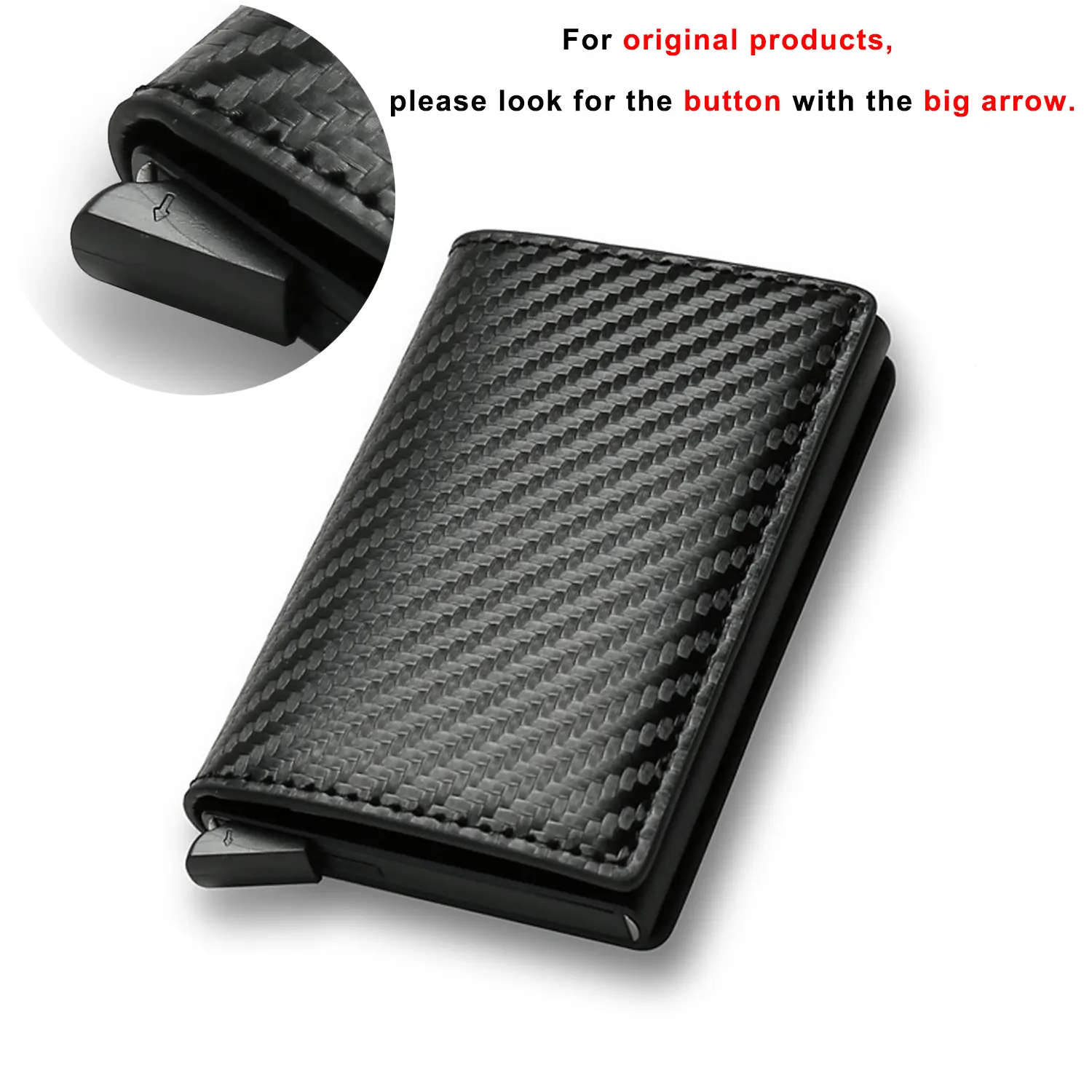 Rfid Credti Card Holders Men Wallets Anti Theft Carbon Fiber Bank Cardholder Case Slim Thin Smart Wallet Pop Up Black Walet New
