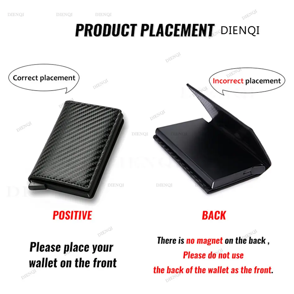 Rfid Credti Card Holders Men Wallets Anti Theft Carbon Fiber Bank Cardholder Case Slim Thin Smart Wallet Pop Up Black Walet New