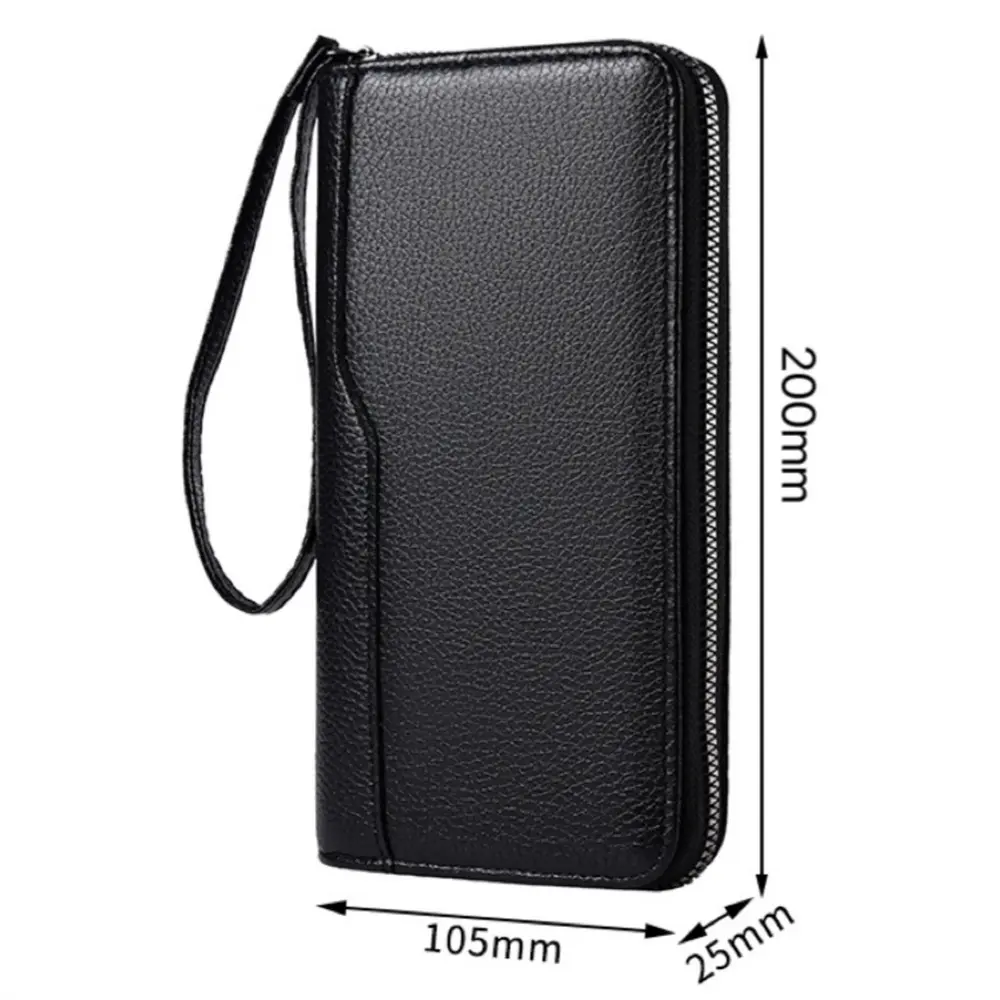 New Brand Men's Long Purse PU Leather Splicing Wallet Large Capacity Male Phone Bag Zipper Multi Card Business Clutch Gifts