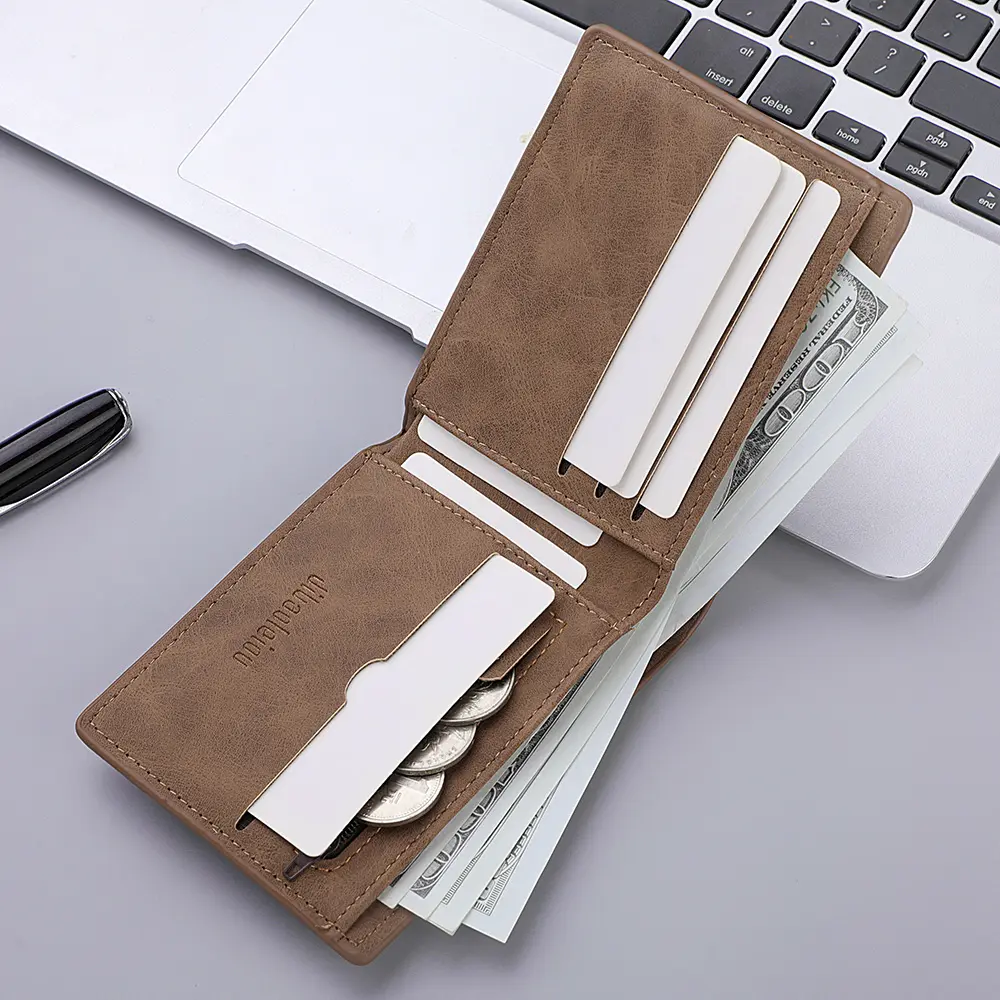 2025 New Wallet for Men, Short Men's Wallet, Dollar Wallet, Zipper Coin Pocket, Ultra-thin Men's Wallet