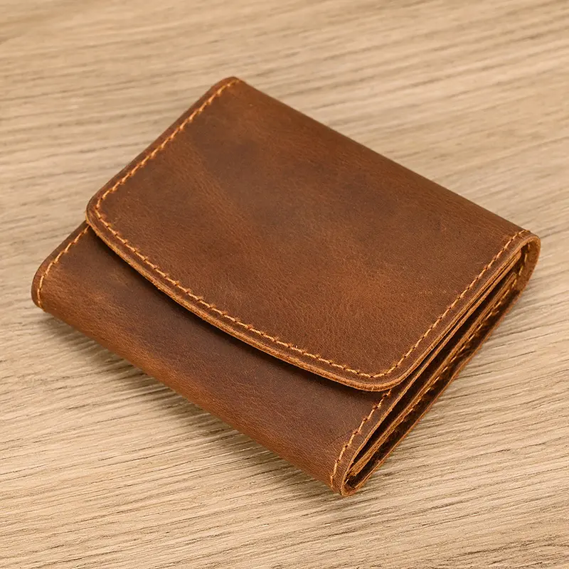 2025 New Design Little Coin Purse For Men Women Card Cash Coins Short Wallet Genuine Leather Clip Purse Female Male Wallets