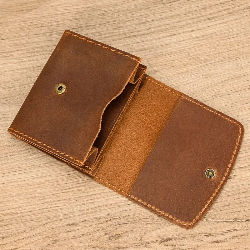 2025 New Design Little Coin Purse For Men Women Card Cash Coins Short Wallet Genuine Leather Clip Purse Female Male Wallets