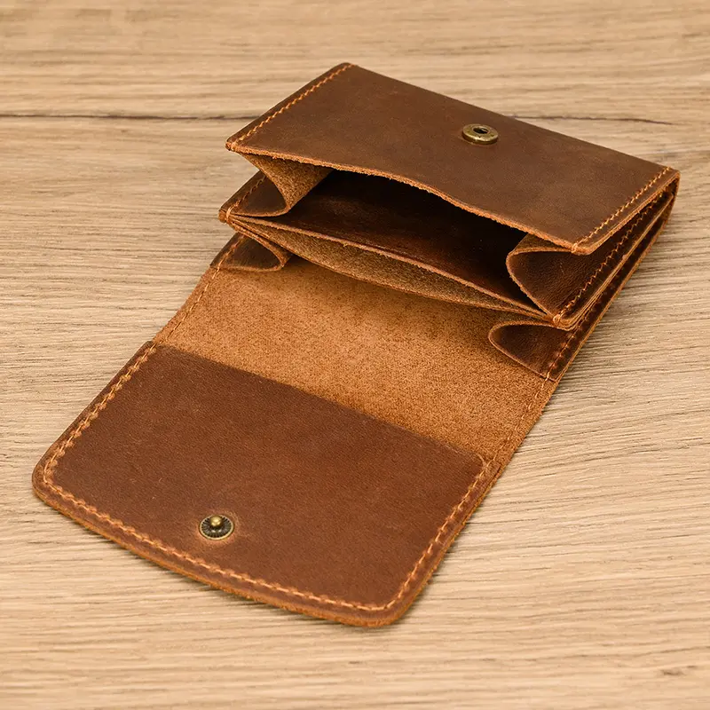2025 New Design Little Coin Purse For Men Women Card Cash Coins Short Wallet Genuine Leather Clip Purse Female Male Wallets