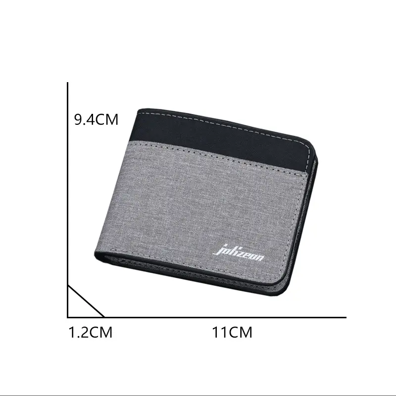 Men Fashion Canvas Wallet Short Purse Credit Card Case Bag Black/blue/gray Card Holder Wallet Male Money Bag 2023 bank Holder