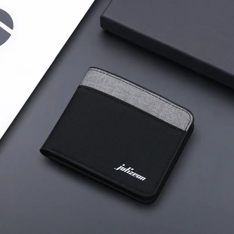 Men Fashion Canvas Wallet Short Purse Credit Card Case Bag Black/blue/gray Card Holder Wallet Male Money Bag 2023 bank Holder
