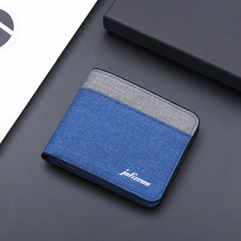 Men Fashion Canvas Wallet Short Purse Credit Card Case Bag Black/blue/gray Card Holder Wallet Male Money Bag 2023 bank Holder