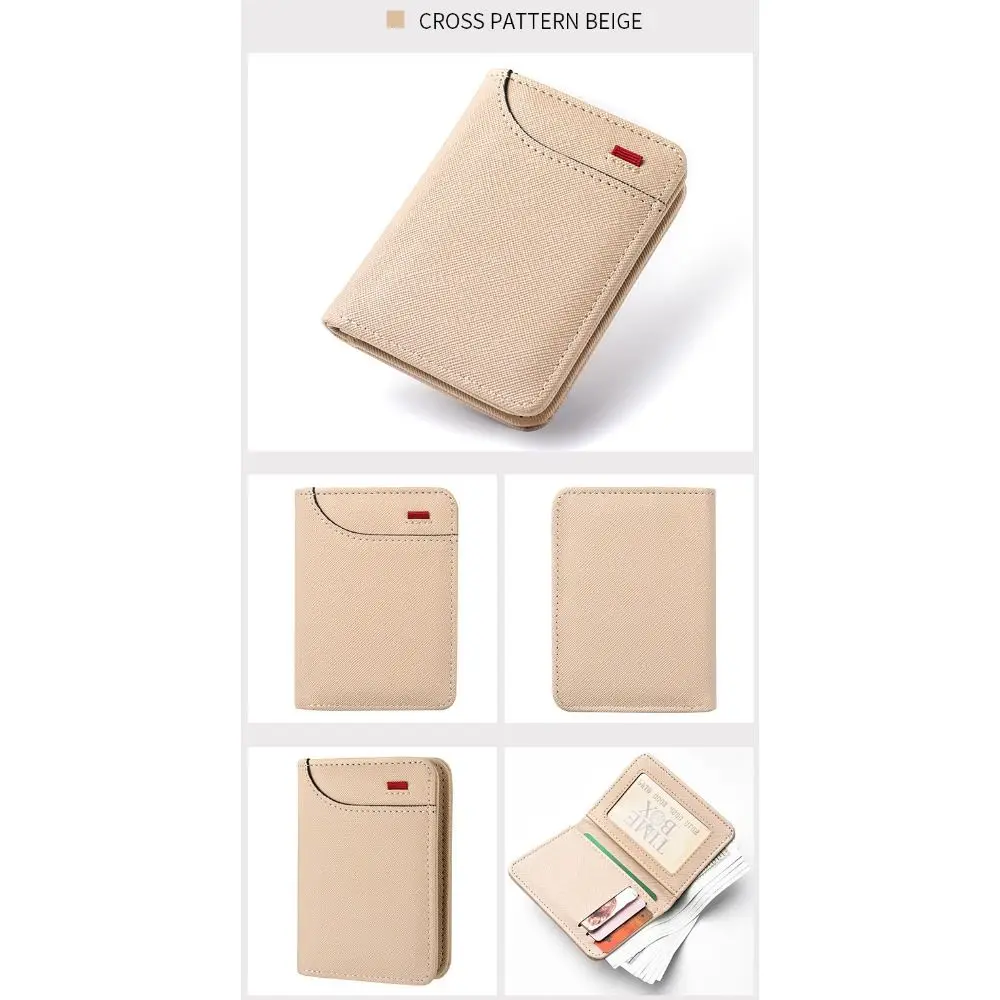 Multiple Pockets Men's Simple Soft PU Leather Wallet Vintage Thin Wallet Small Credit Card Holder Two-Fold Coin Purse Minimalist