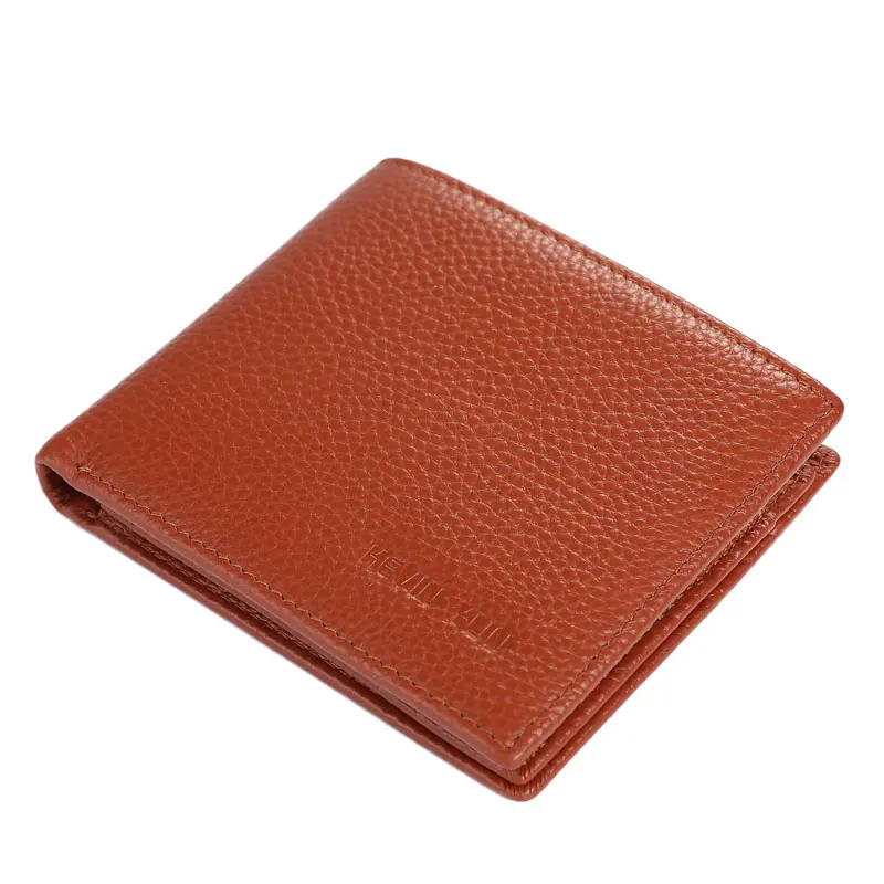 Fashion men wallets genuine leather short design male bifold wallet ID credit card holder purse