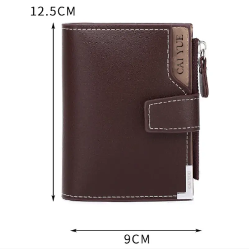 PU Leather Men Wallets Zipper Short Luxury Coin Pocket Card Holder Male Wallet Clutch Photo Holder Brand Man Purses Wallet