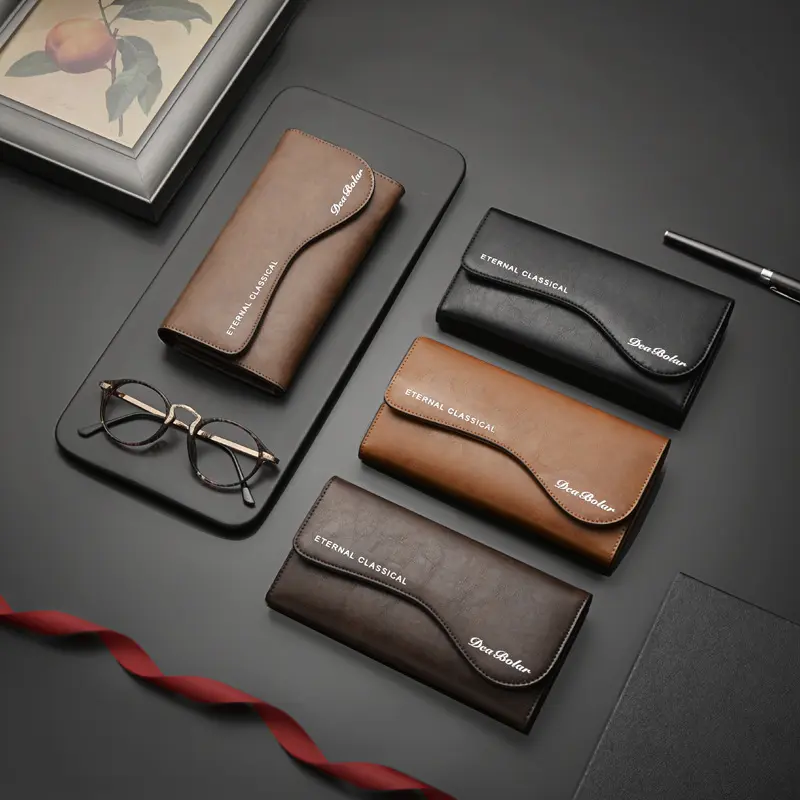 New Men's Long Mobile Phone Bag Business Leather Multi Function High Capacity Zipper Wallet with Hand Belt