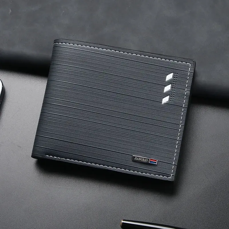 2025 Men Short Bifold PU Leather Wallet Credit ID Card Holder Large Capacity Purse Masculina Premium Wallet with Coin Bag Zipper