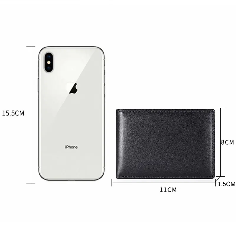 RFID Blocking Mini Men's Genuine Leather Wallet Slim Business Credit Card Holder Man Anti Theft Ultra Thin Purse For Male