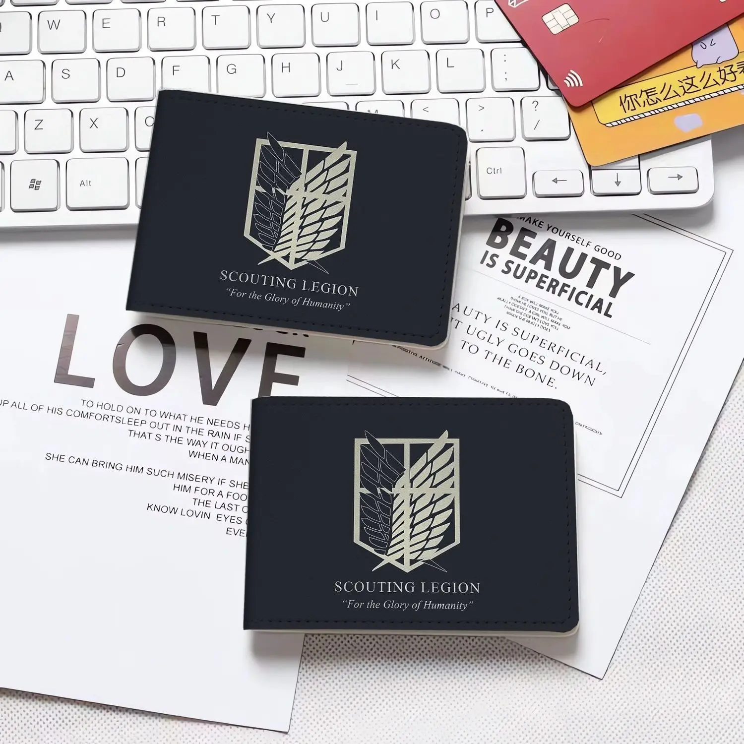 Attack on Titan Print Wallet Pu Leather High Quality Neutral Wallet Fun Fashion Foldable Wallet