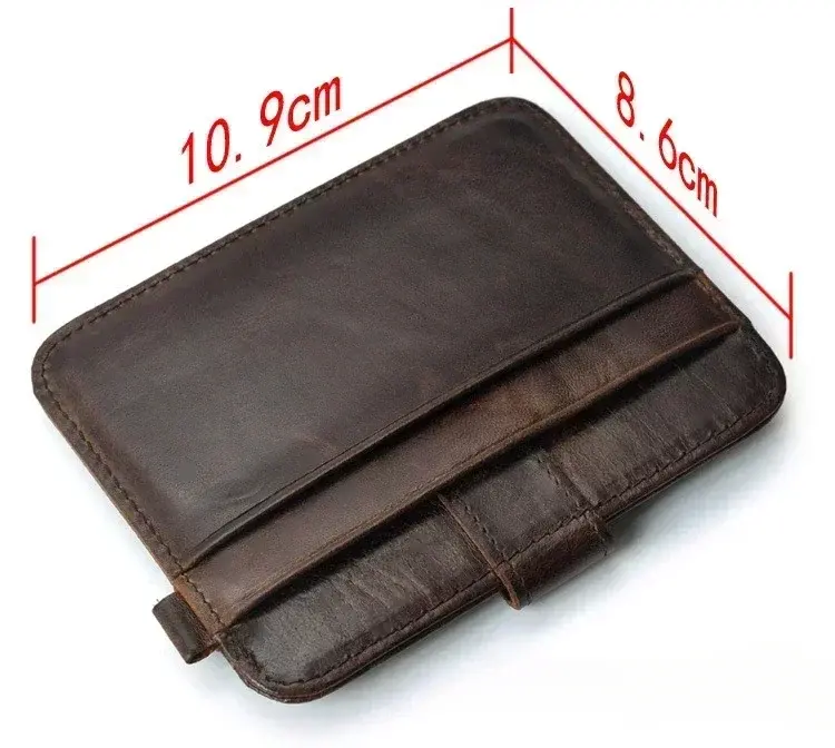 Men Genuine Leather Slim Wallet Male Small Purse Mini Money Bag Walet Thin Portomonee Carteras Man's Wallet Card Holder
