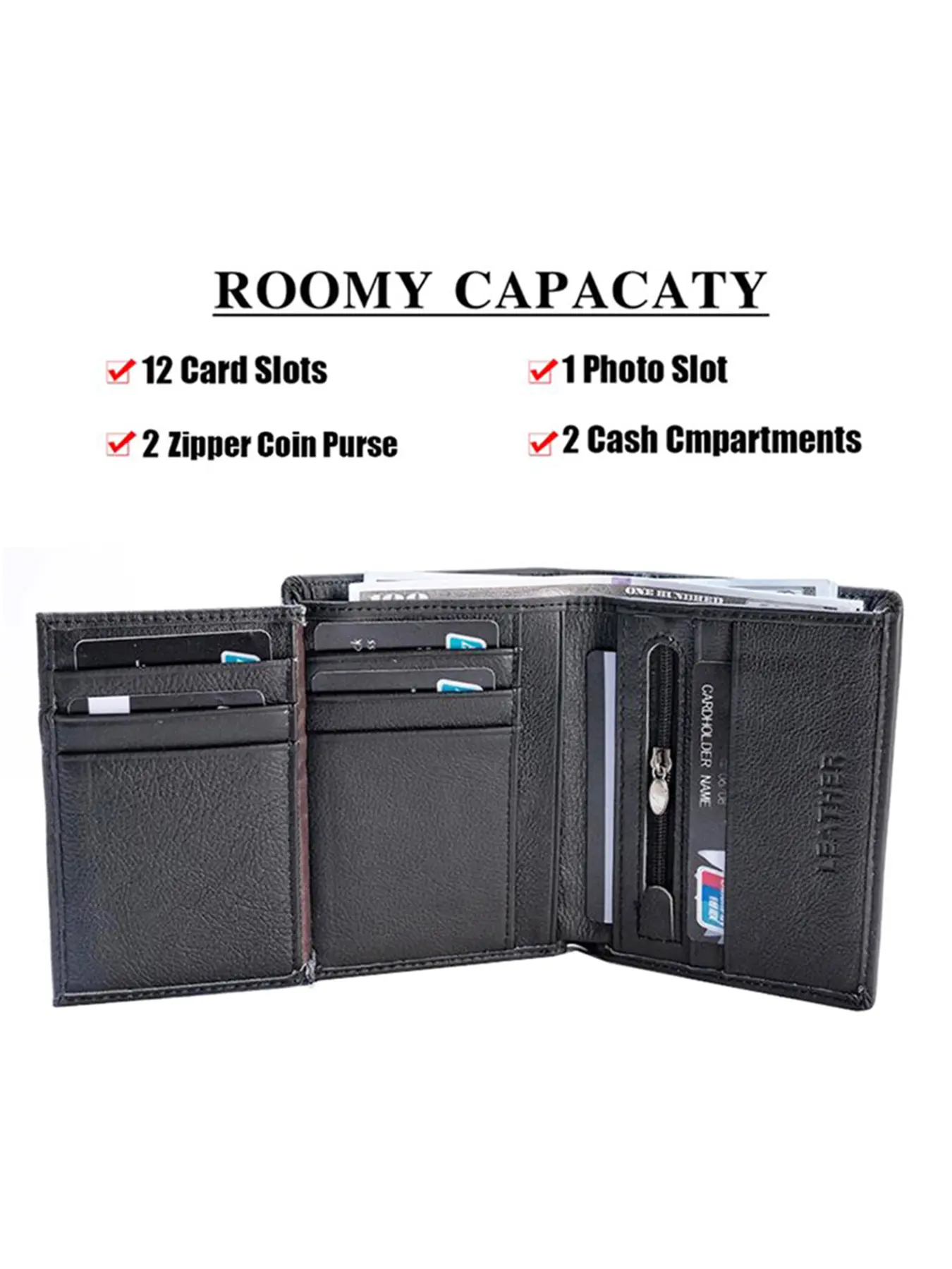 Men's  Wallet business vertical Man Genuine Leather Wallet Zipper Card Holder Money Bag Anti-theft RFID Wallet Male Coin Purse