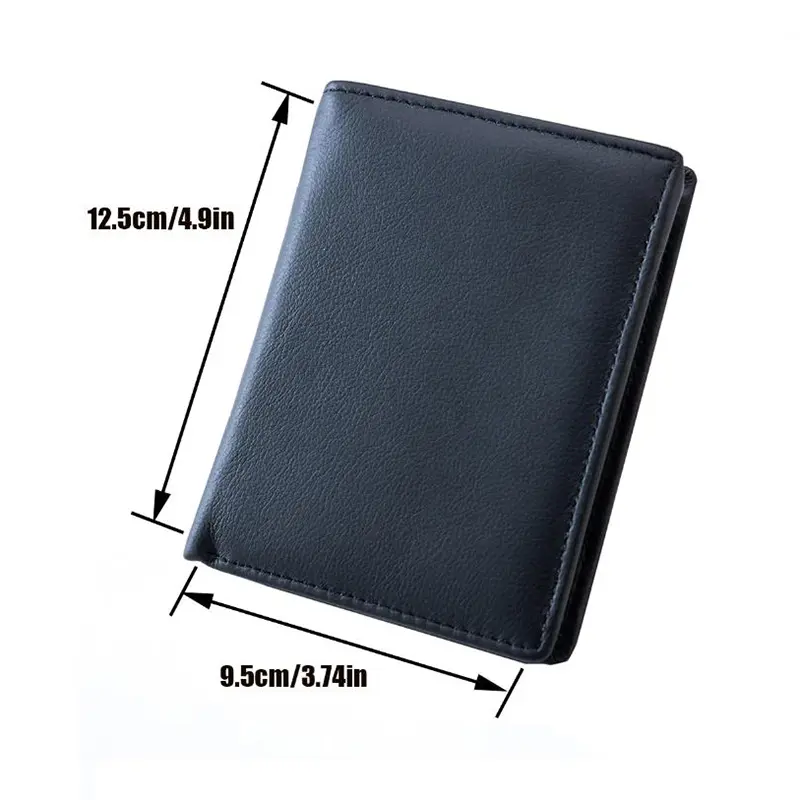 Men's  Wallet business vertical Man Genuine Leather Wallet Zipper Card Holder Money Bag Anti-theft RFID Wallet Male Coin Purse