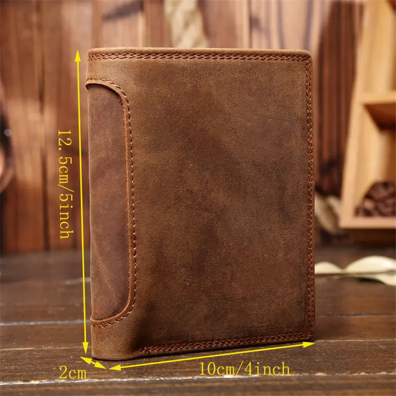 Genuine Leather Wallet for Men Mini Money Bags Short Purse Credit Card Holder Cash Coin Pocket Male Small Solid Standard Wallets