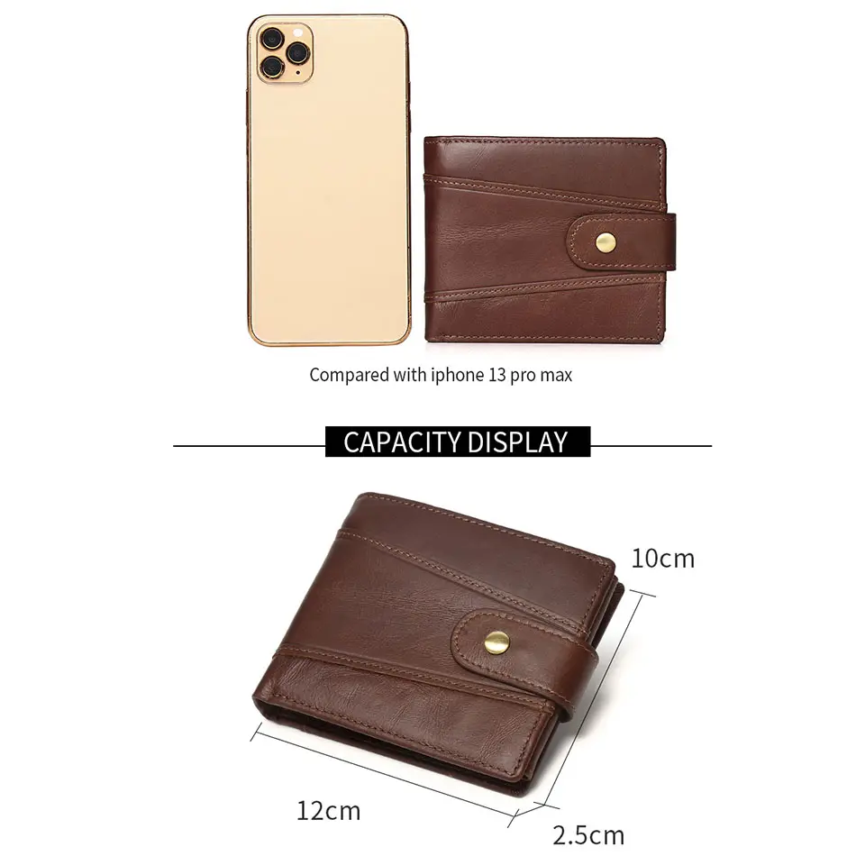 Classic Men's Genuine Leather Wallet Credit Card Holder RFID Coin Purse