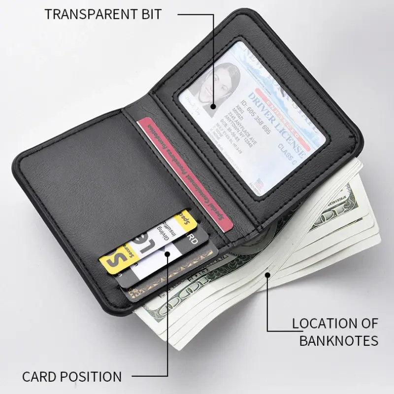 1Pc New Ultra-thin Mini Soft PU Leather Credit Card Wallet Holder Short Vertical High Quality Men's Small Short Wallets Purse