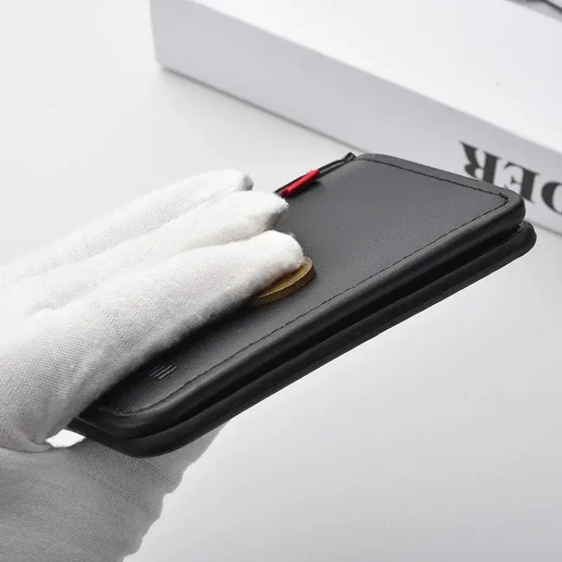 1Pc New Ultra-thin Mini Soft PU Leather Credit Card Wallet Holder Short Vertical High Quality Men's Small Short Wallets Purse