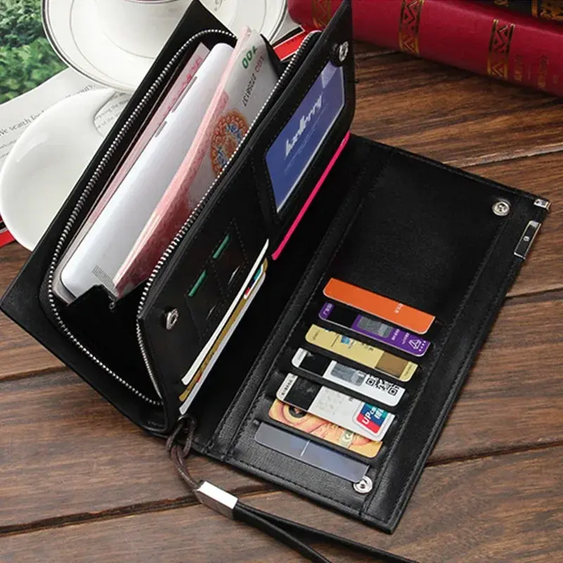 Men Wallets Classic Long Style Card Holder Male Purse Quality Zipper Large Capacity Big Brand Luxury Wallet For Men