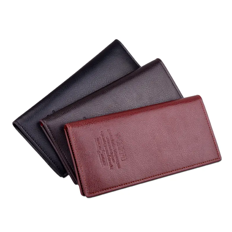 Men's Wallet Business Pu Leather Soft Leather Long Wallet Zipper Coin Pocket Men's Wallet Men's Credit Card Holder Men's Wallet