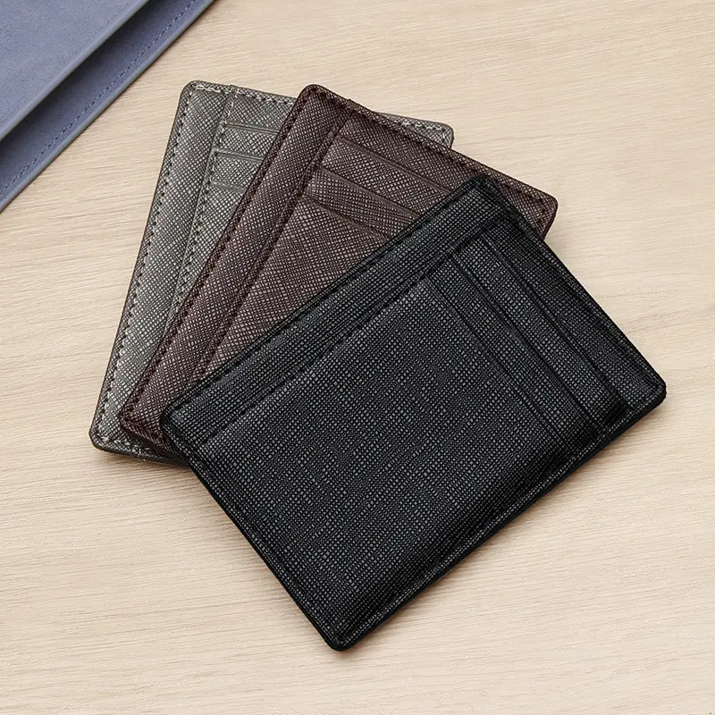 Fashion Men Cowhide Leather Credit Card Holder Business Mini Wallets Coin Purse Multi Card Cover Ultra-thin Small Card Case