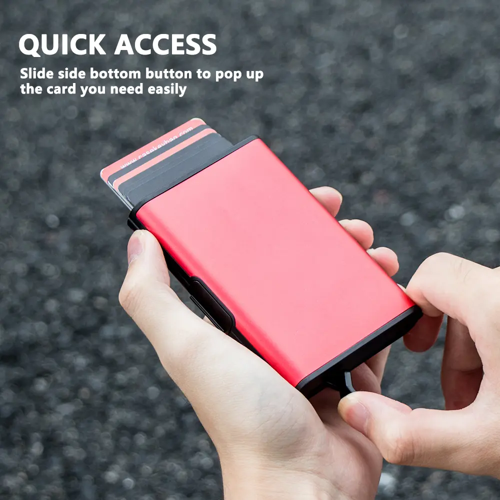 2023 Rfid Credit Card Holder Men Minimalist Coin Wallets Pop Up Metal Id Bank Cardholder Case Identification Card Holder Folders