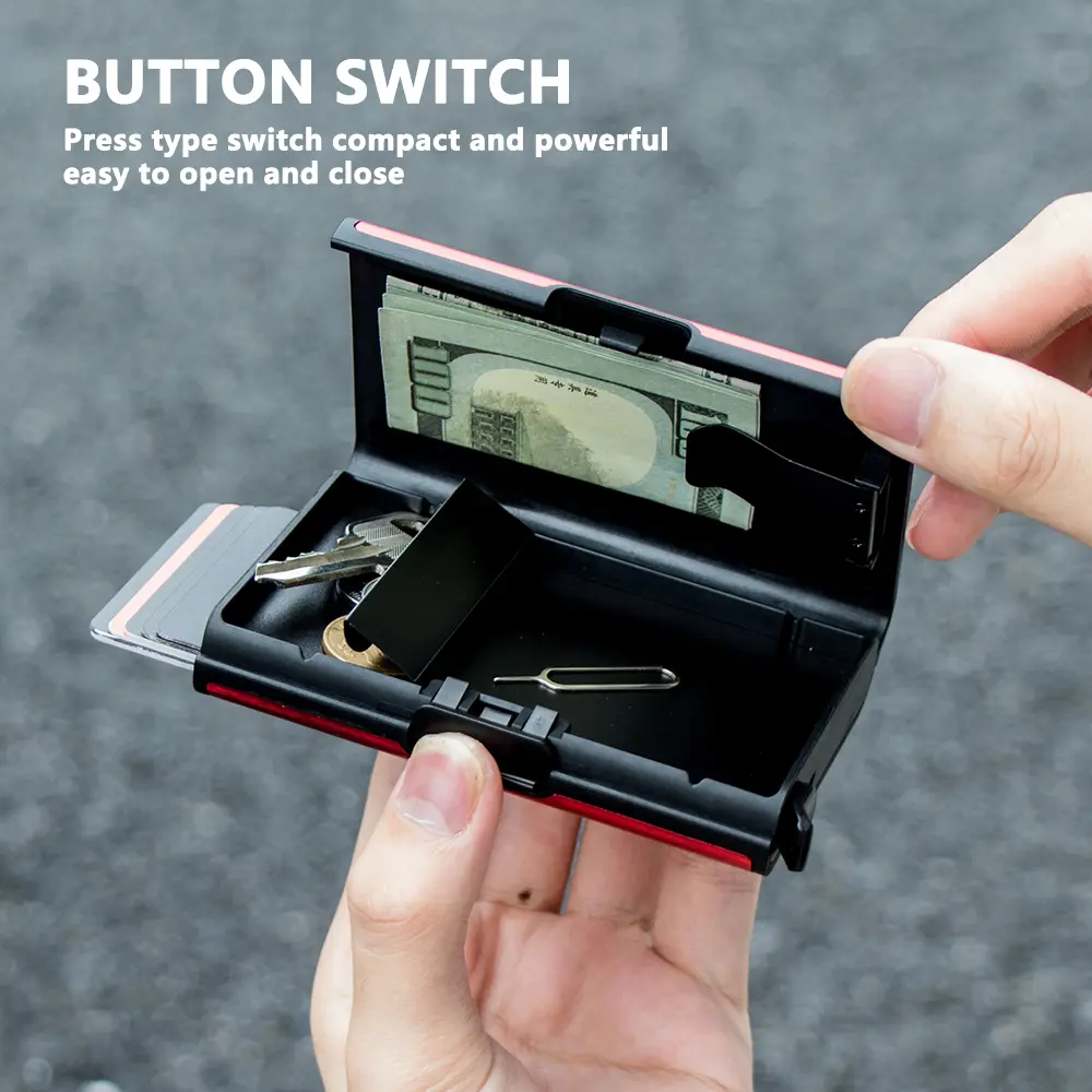 2023 Rfid Credit Card Holder Men Minimalist Coin Wallets Pop Up Metal Id Bank Cardholder Case Identification Card Holder Folders