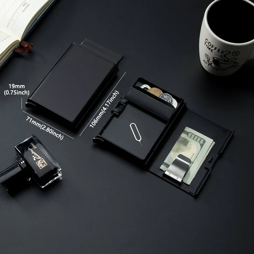 2023 Rfid Credit Card Holder Men Minimalist Coin Wallets Pop Up Metal Id Bank Cardholder Case Identification Card Holder Folders