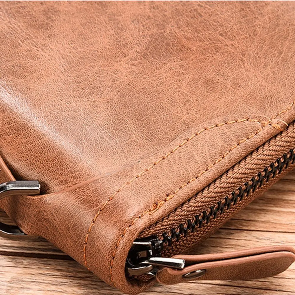 Simple Purse Long Zipper Wallet Large Capacity Card Brand Business Clutch Bag Coin Purse ID Card Holder Men